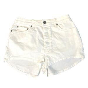NWT Amuse Society Alexis Woven Denim Shorts Womens Size 30 White High Rise
